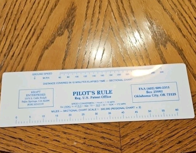 Pilot's Rule Speed Converson, Flight Plan, Morse Code, Kraft Pilot's Rule