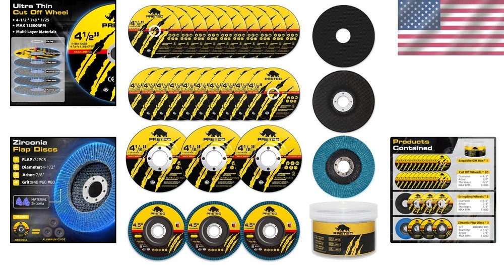 High Performance Grinding Wheels - 3 Pack 4.5" Durable Discs