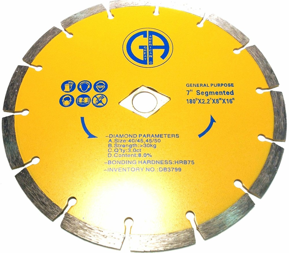 7 in. Diamond Segmented Rim Saw Blade General Purpose DB3799