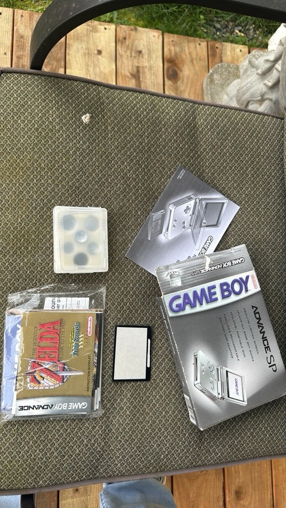 Nintendo Game Boy Advance SP Console Platinum Silver EMPTY BOX ONLY + INSERTS