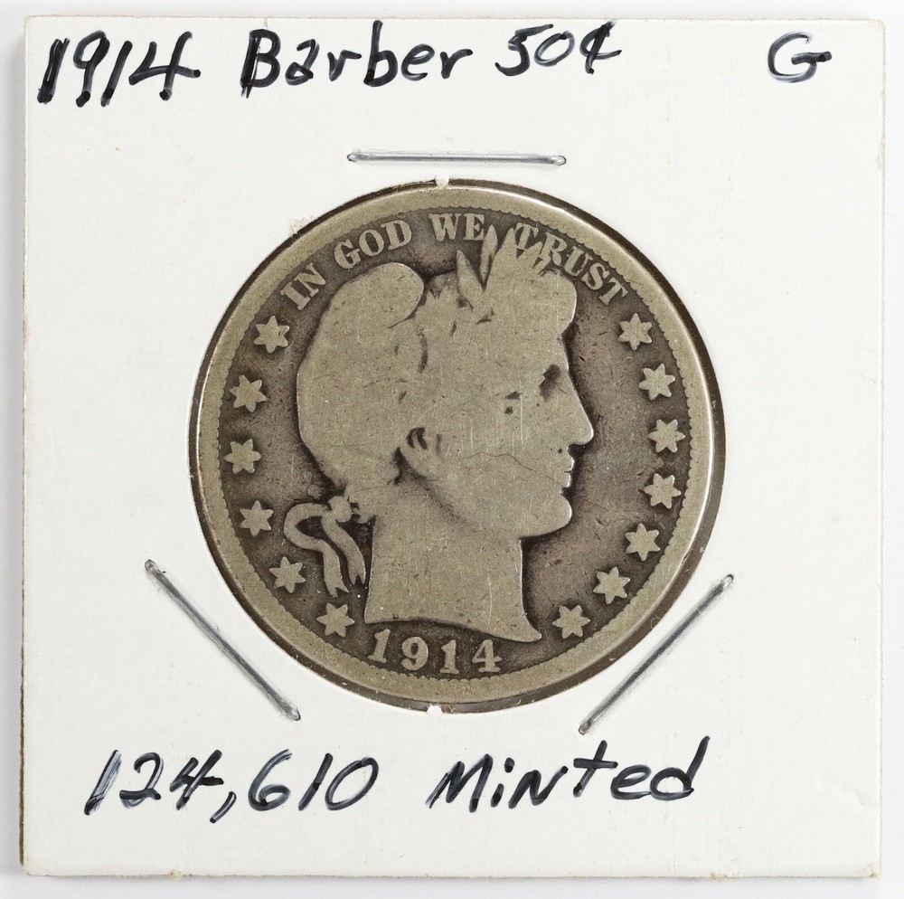 1914 Barber Half Dollar 50c Better Date