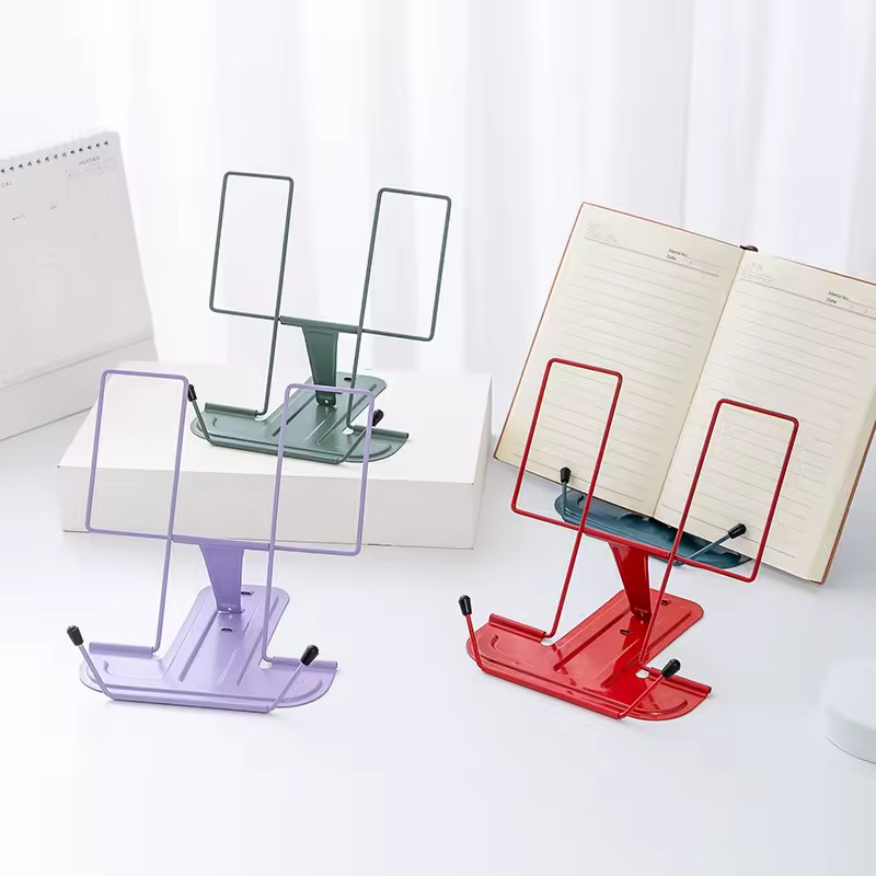 Foldable Metal Reading Stand Adjustable Book Holder for Study & Music Sheets