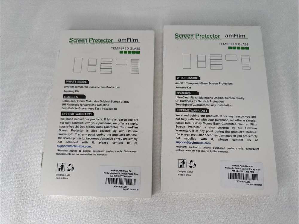 2 Pack (2PC) amFilm Glass Screen Protector For Nintendo Switch 2