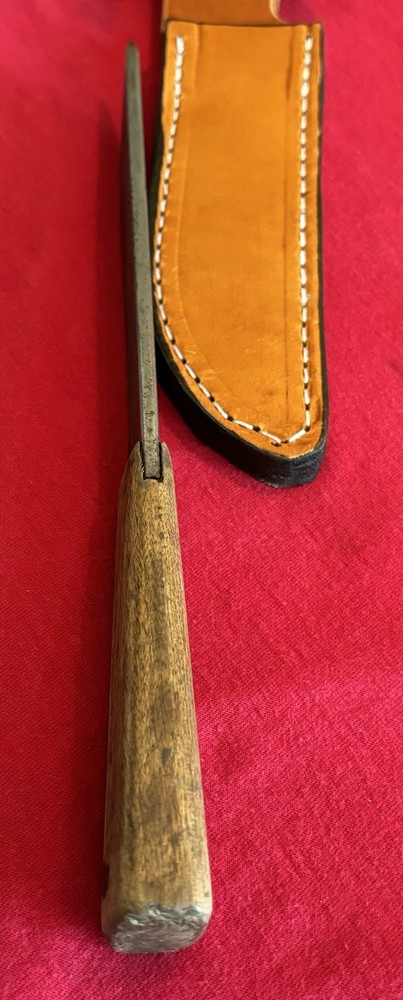CUSTOM USMC KNIFE FROM FILE & SCHRADE HS-1 SHARPENER - ORIGINAL SHEATH