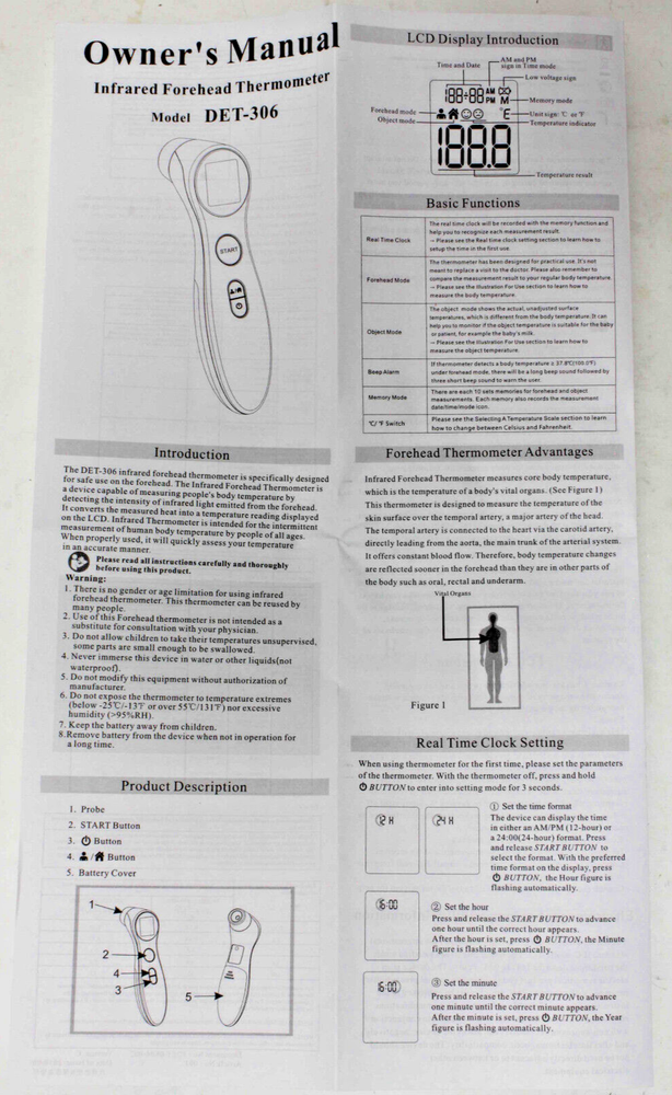Sejoy Infrared Forehead Thermometer DET-306 #8o7