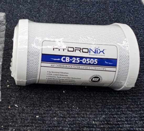 (QTY 3) Hydronix CB-25-0505 NSF Coconut Activated Carbon Block Water Filter