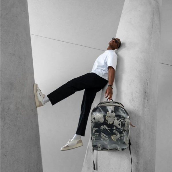 Marvel Iron Man Canvas Backpack Legend Range –Metallic tone grey & Black