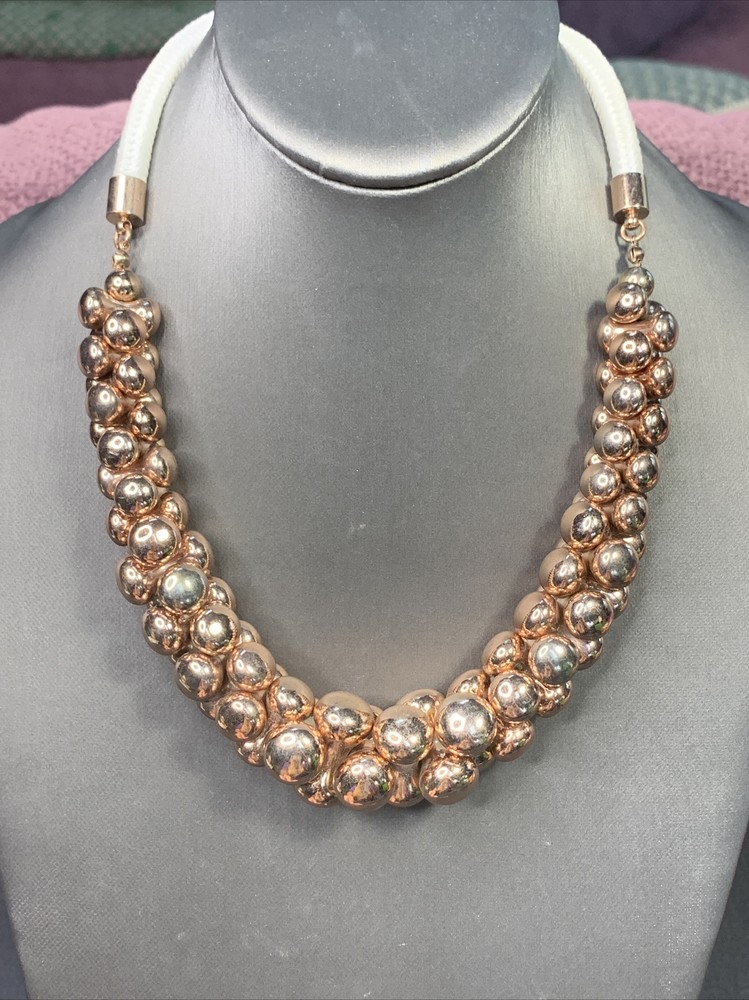 Bohemian Funky Coppertone Statement Beaded  necklace 18”