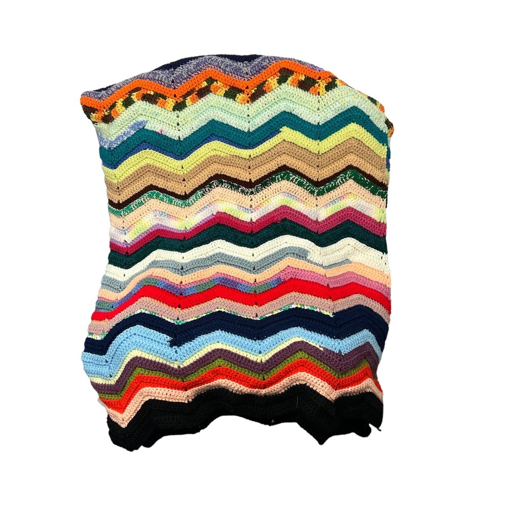 HANDMADE Multi Color Crochet Blanket 60” x 42”