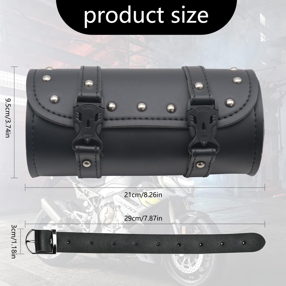 Universal Motorcycle Saddle Bag, Tool Bag Leather Waterproof Storage U...