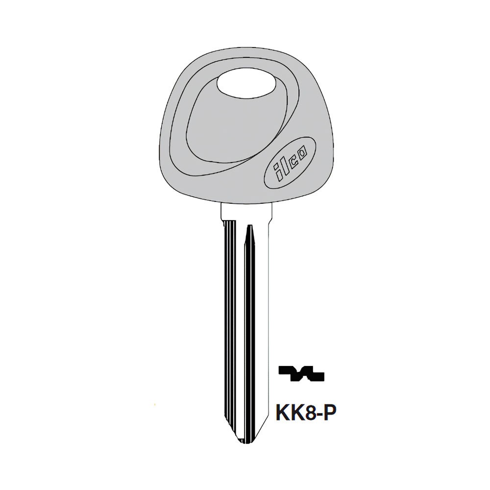 KK8-P Plastic Head Key Blank Nickel