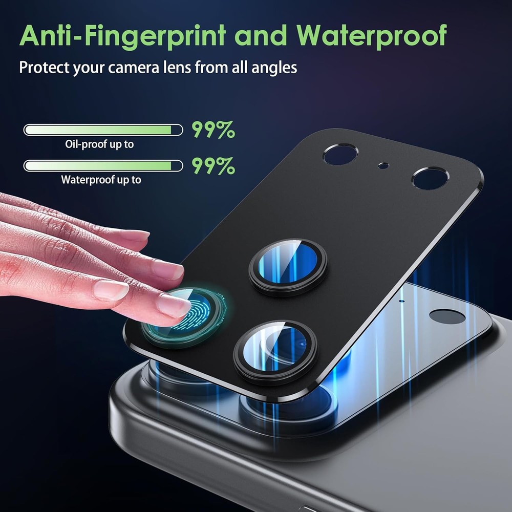 2 Pack iPhone 17 Pro Max Camera Lens Protector, Black Circle Design
