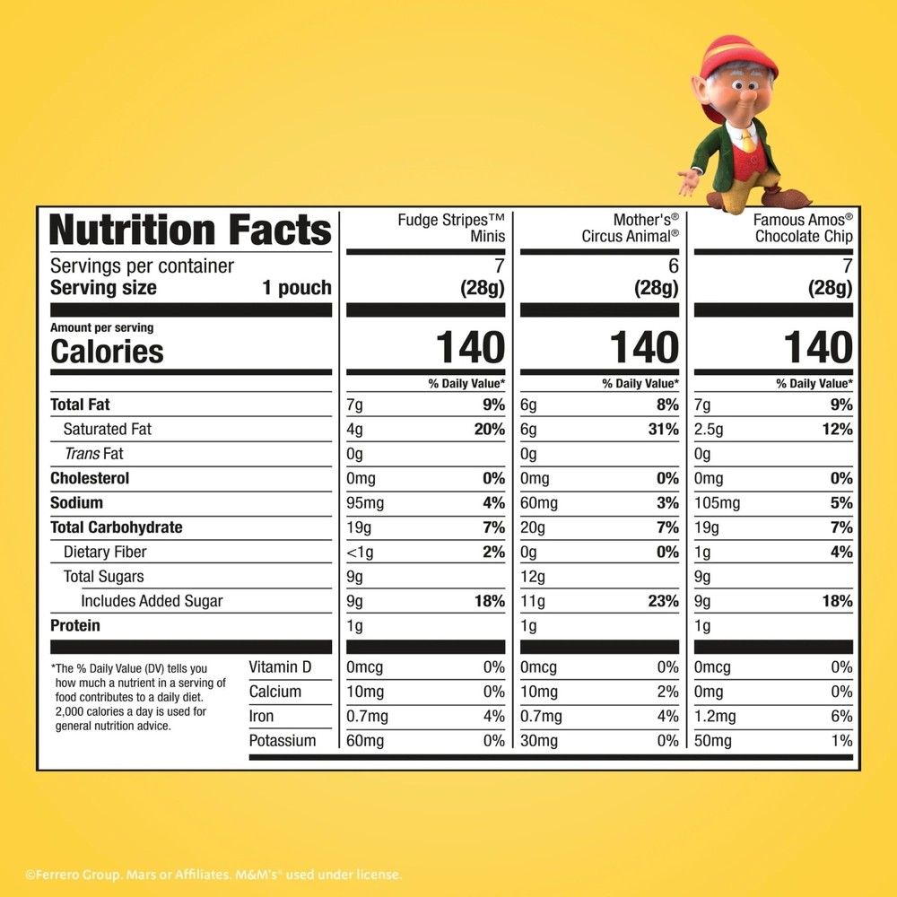 Assorted Cookie Classics Variety Pack ,20 Pouch Box, 20 oz.