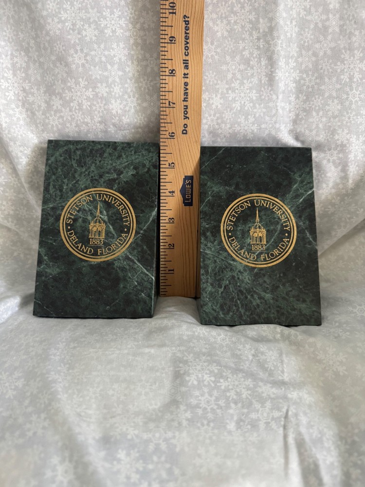 Stetson University 6" Green Marble Bookends