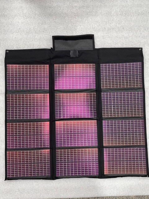 20 Watt Foldable Solar Panel, Mil-Spec, Black, with Cig Socket Adapter