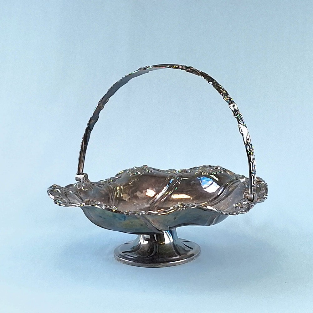 Antique Russian silver plated fruit bowl, 19thC