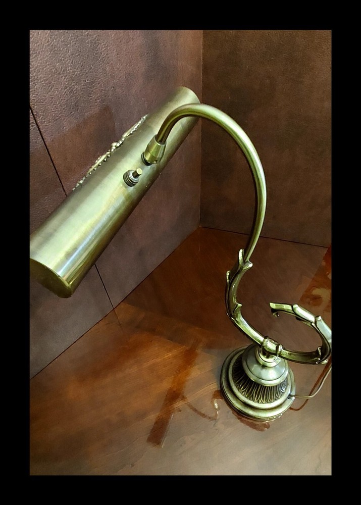 Original 1940s Mid-century Bronze Desk Lamp