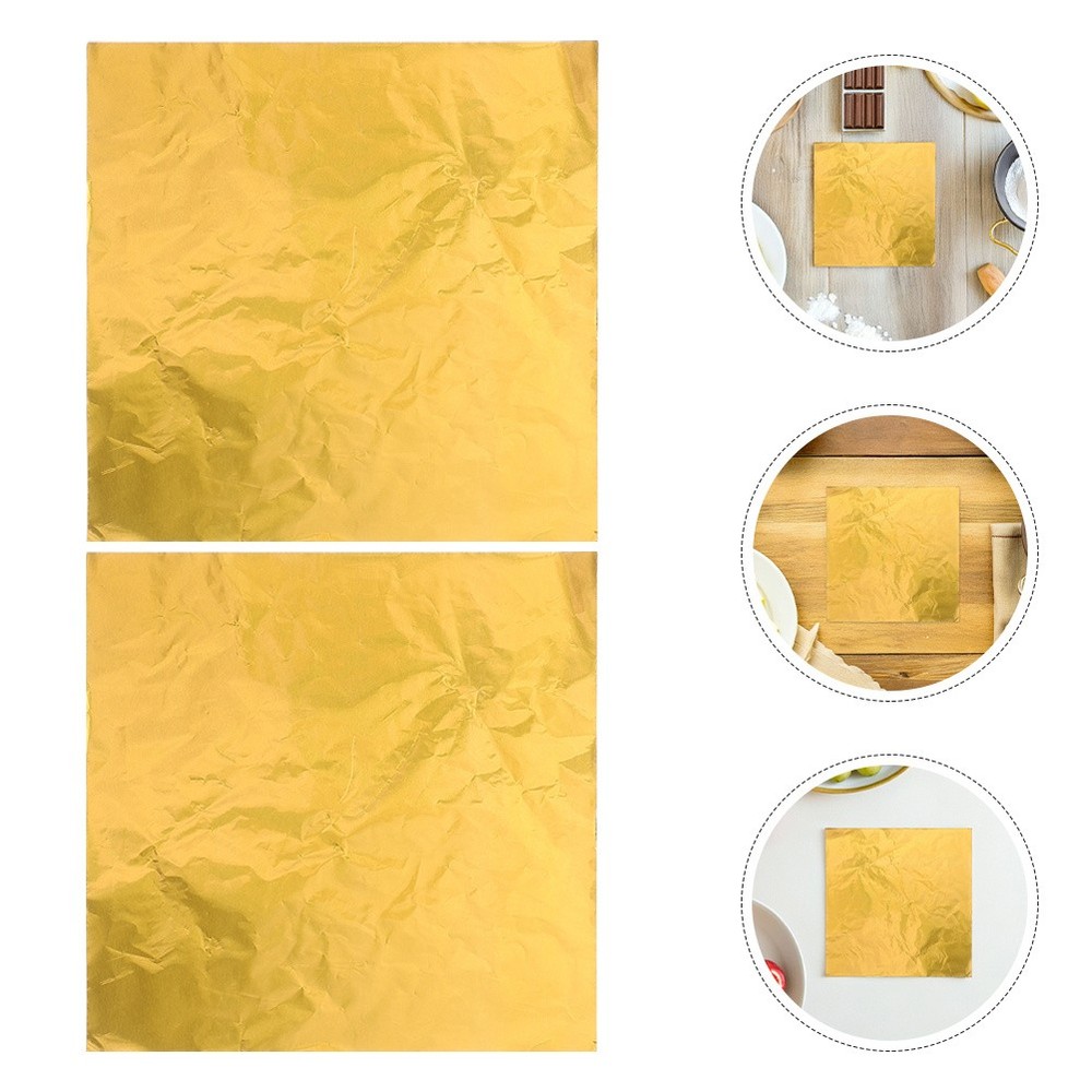 300 Pcs Backing Foil Sheets Homemade Candy Wraps Golden Chocolate Wrapper