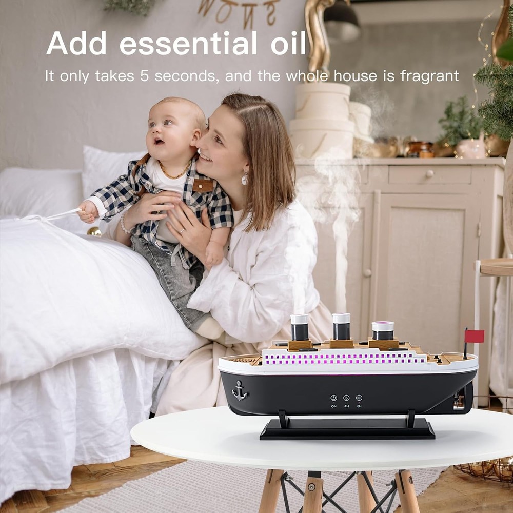Titanic Ship Model Remote Control 250ml Essential Oil Aroma Humidifier Diffuser