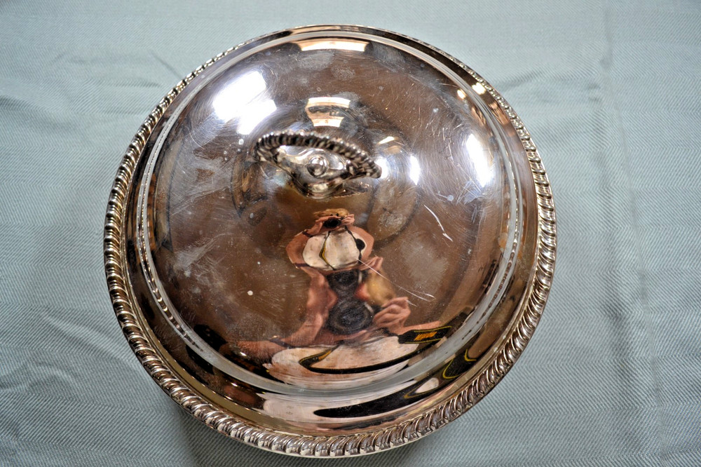 WM ROGERS 862 Silverplate Round Serving Bowl With Lid