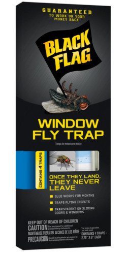 Black Flag WINDOW FLY TRAP Transparent Sheet 2.75" X 8" L 4 Traps