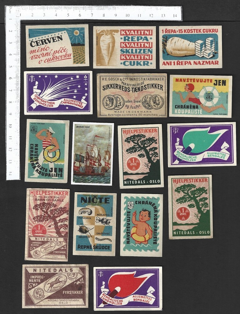 VINTAGE matchbox labels- Worldwide (16)