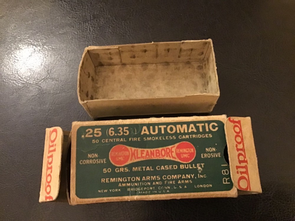 Remington Kleanbore .25 6.35 Automatic UMC Dogbone Empty Box