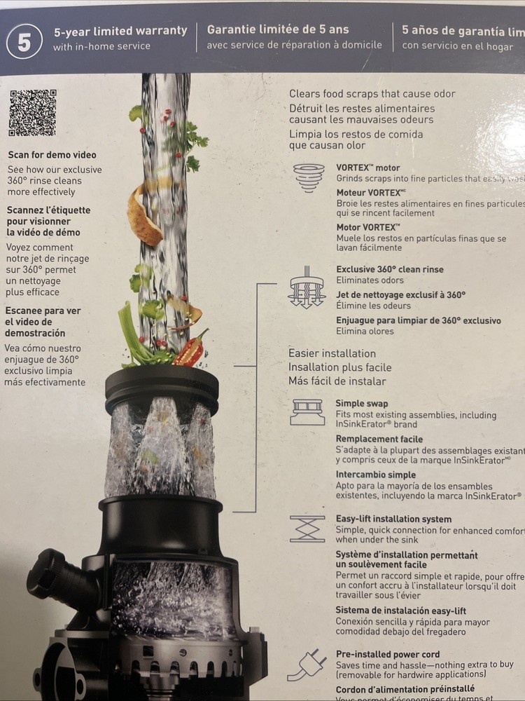 Moen Prep GT50c Series Disposer 1/2 Horsepower Continuous Feed Garbage Disposal