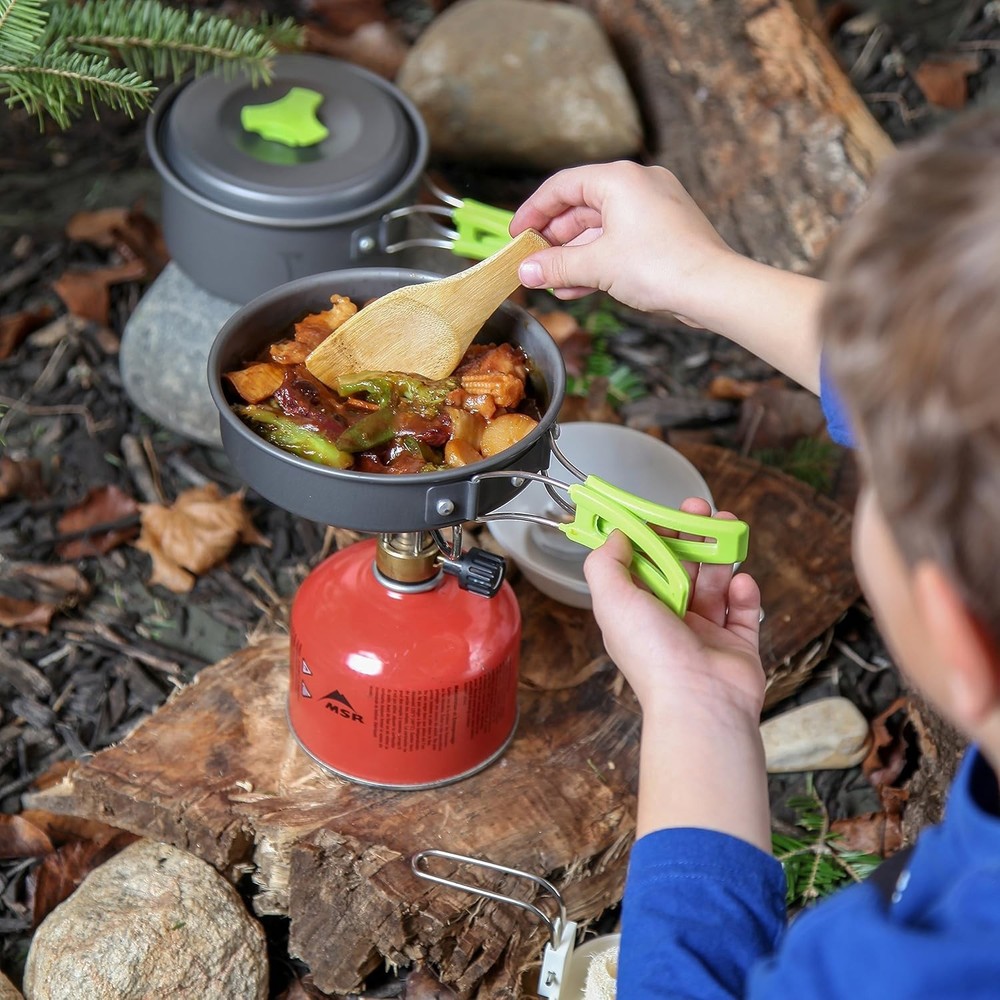 Camping Cookware Mess Kit for Backpacking Gear – Camping Cooking Set - Campin...