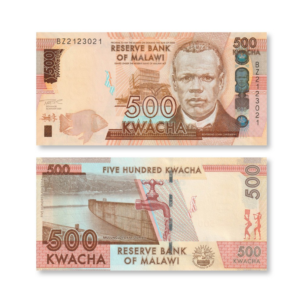 Malawi 500 Kwacha, 2021, B161c, P66, UNC
