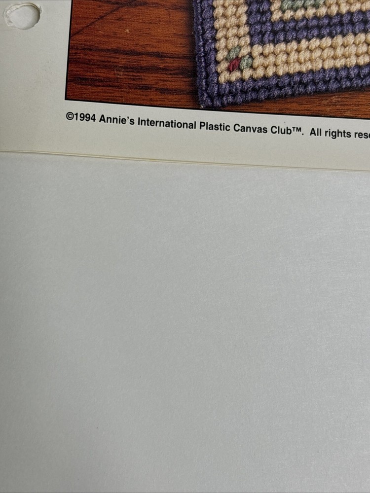 Rosebud Treasures Mat Coasters & Box Annie's Attic Plastic Canvas Pattern Page