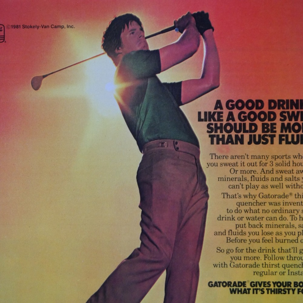 Gatorade Golf Vintage 1981 Original Ad-8.5 x 11"