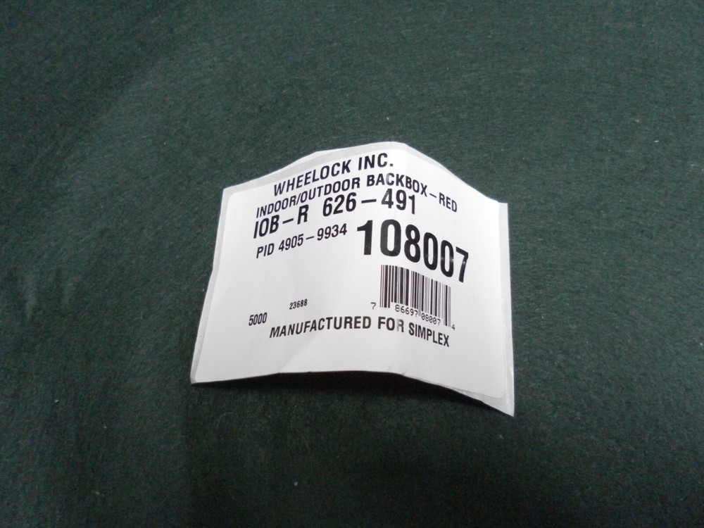 Wheelock IOB-R Red Back Box for Multitone Electronic Horn Strobes