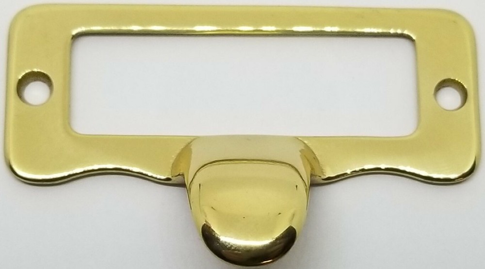 SOLID BRASS Cabinet Card Holder Pull. Nickel, Oil Rubbed, File label tag antique