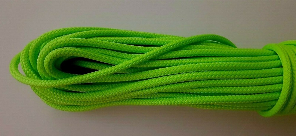 5/16 x 100 ft. Double Braid-Yacht Braid polyester rope. Lime