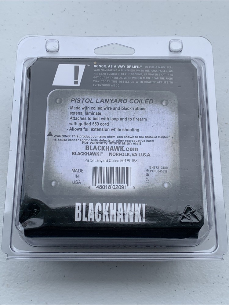 Blackhawk! Pistol Lanyard Coiled 90TPL1BK