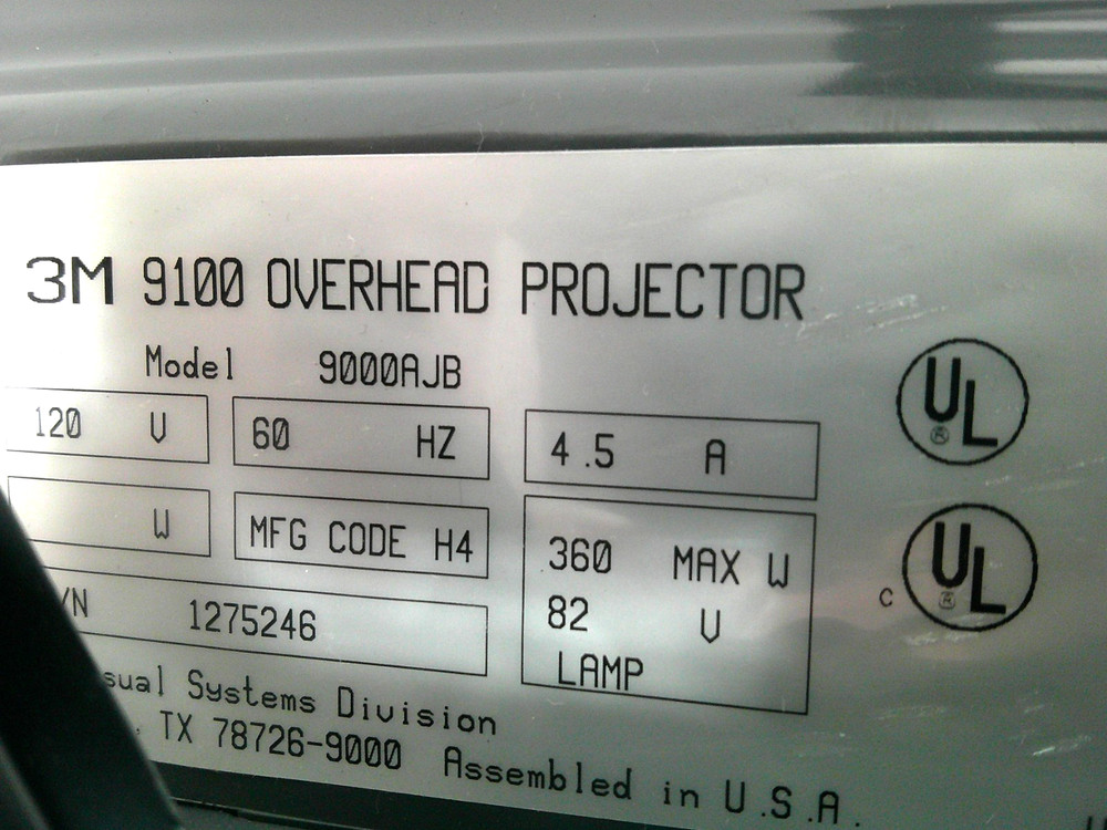 3M Overhead Folding Projector 9000AJB