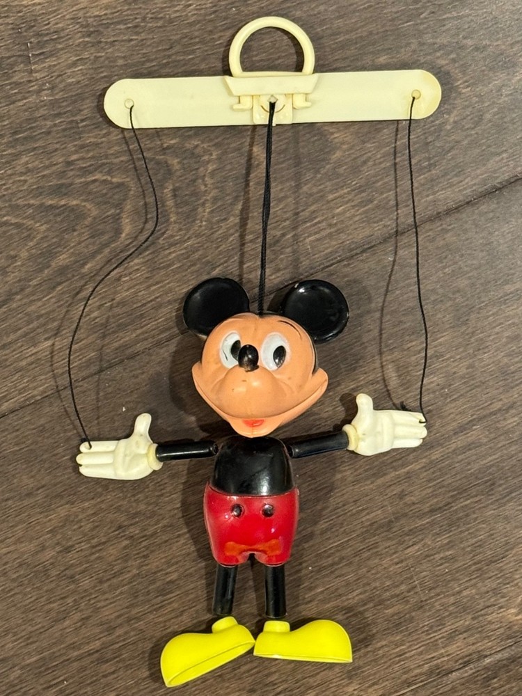 Vintage Mickey Mouse Marionette String Puppet Plastic Disney