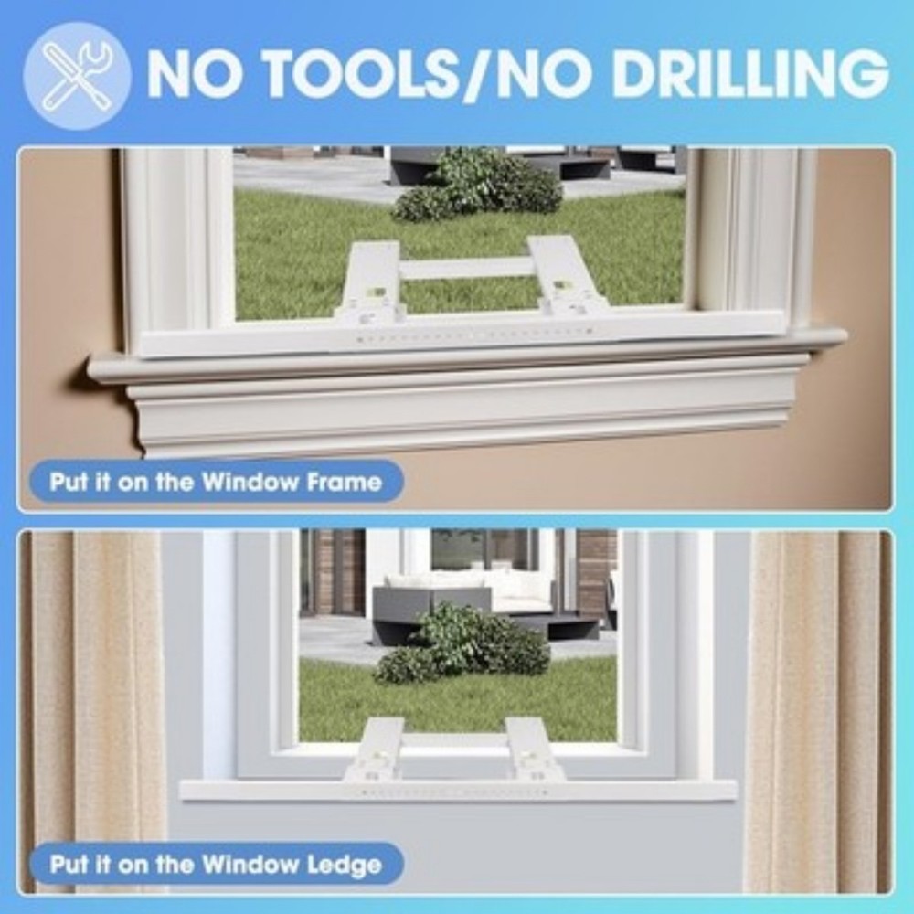 Adjustable Window AC Bracket Stand Conditioner Support Bracket No Drilling White