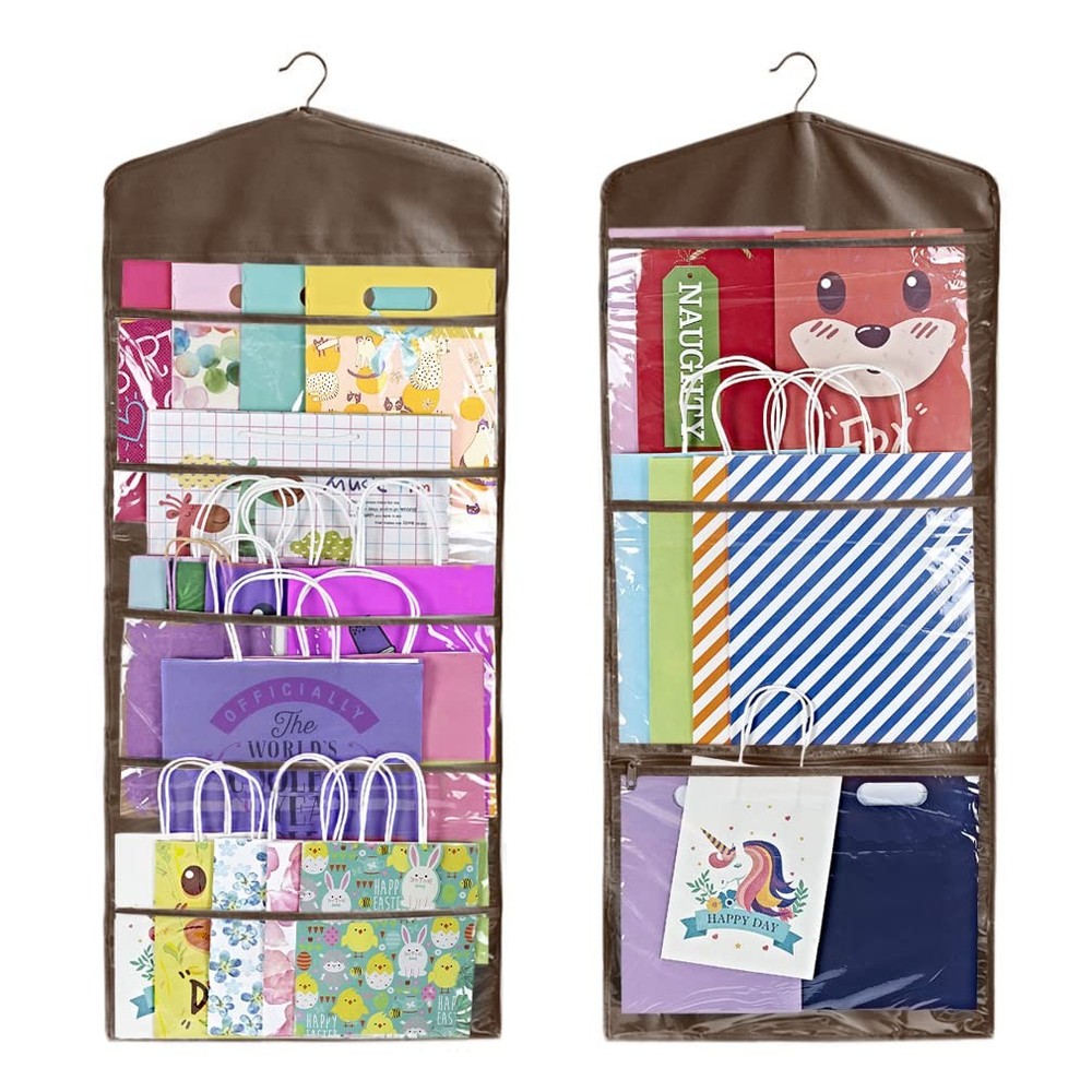 Gift Bag and Tissue Paper Storage, Hanging Organizer with Multiple Front and ...