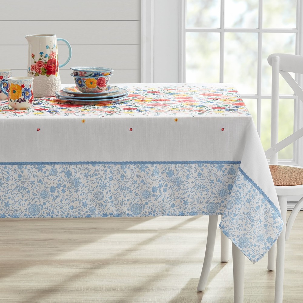 Flowering Frontier Fabric Tablecloth Multicolor 70" Round