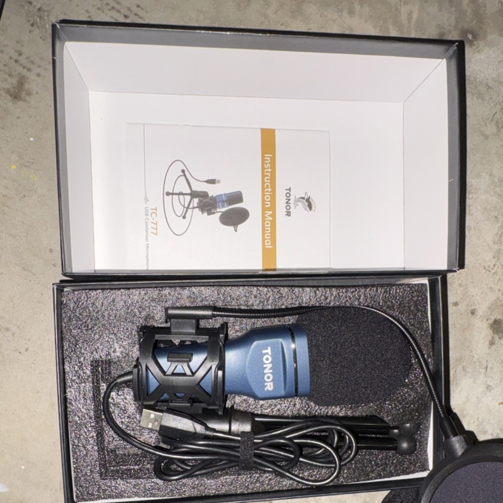 TONOR TC-777 USB Condenser Microphone Blue with Shock Mount & Pop Filter