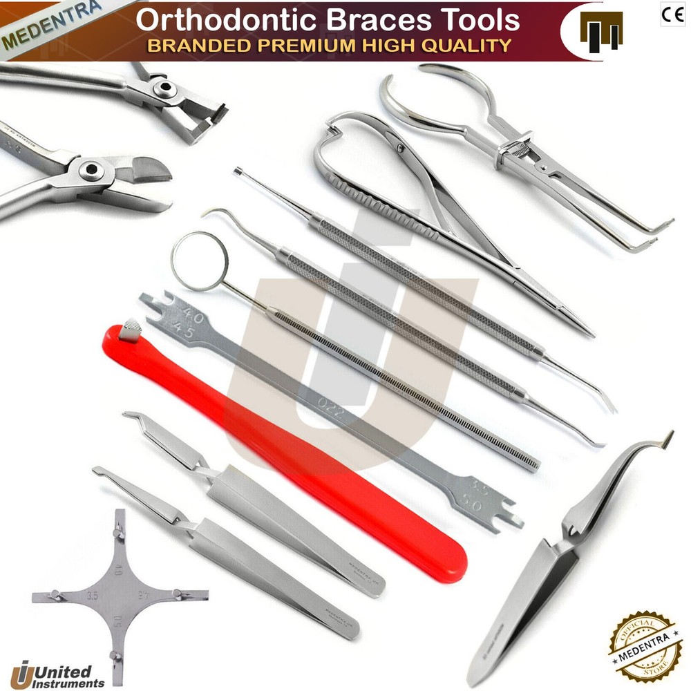 Orthodontic Braces Tool Lab Kit Mathieu Plier Bracket Removing Height Gauge Star