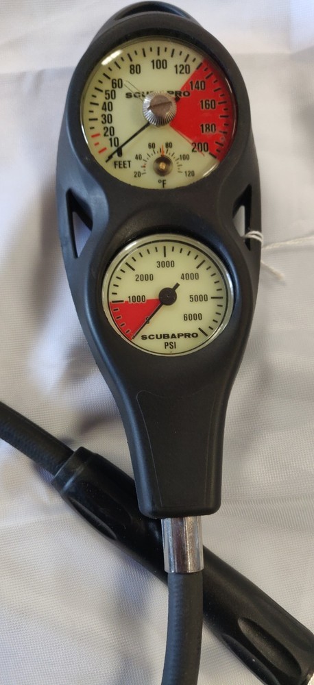 Scubapro 2-Gauge In-Line Dive Console (Compact PG, Std DG), Pgpsi Depth ft