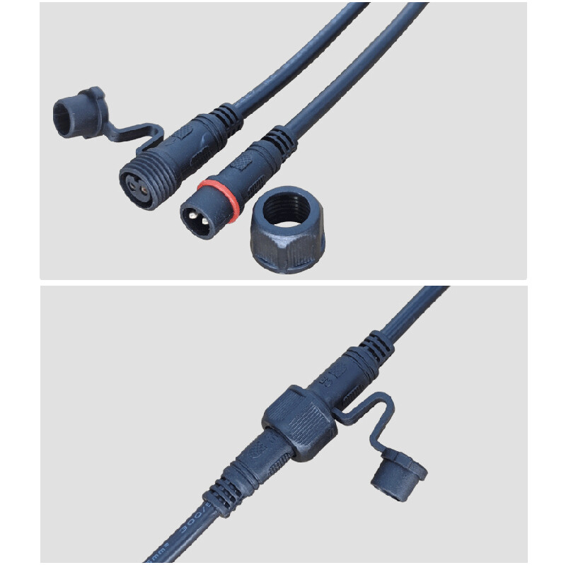 2-8Pins Waterproof Cable Wire Connector W/Cap Electrical Plug Socket Power IP68