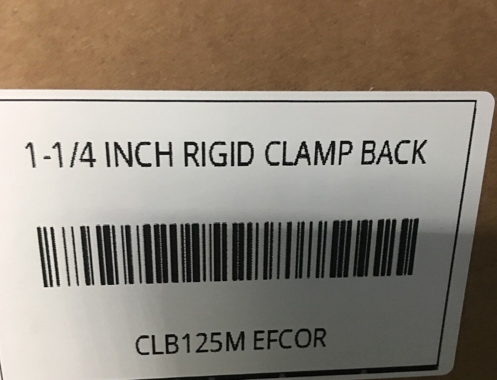 CLB125M EFCOR 1-1/4 INCH RIGID CLAMP BACK