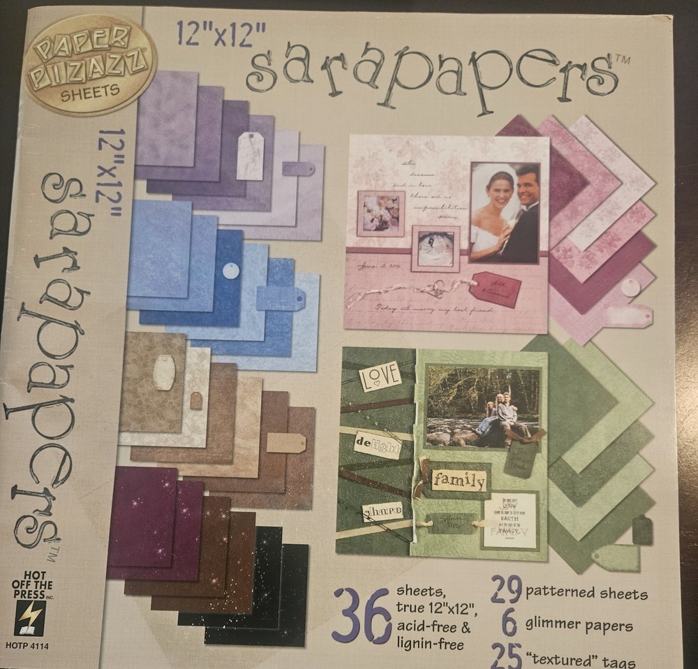 Paper Pizazz-SARAPAPERS -36  Sheets-12 "x12" Pull Out Pages ect NEW