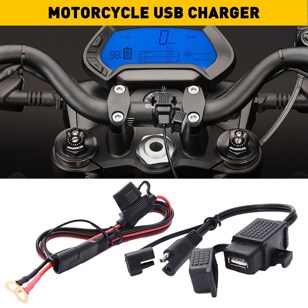 Motorcycle USB Waterproof Adapter Charger Lighter for Cigarette Socket Phone GPS