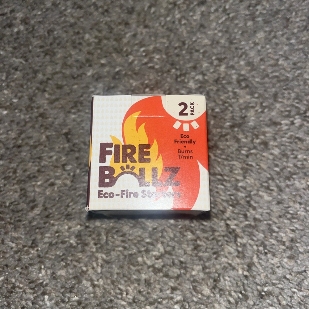 2 Pack Fire Ballz Odorless Starters for Grill Camping Fireplace Fire Pit