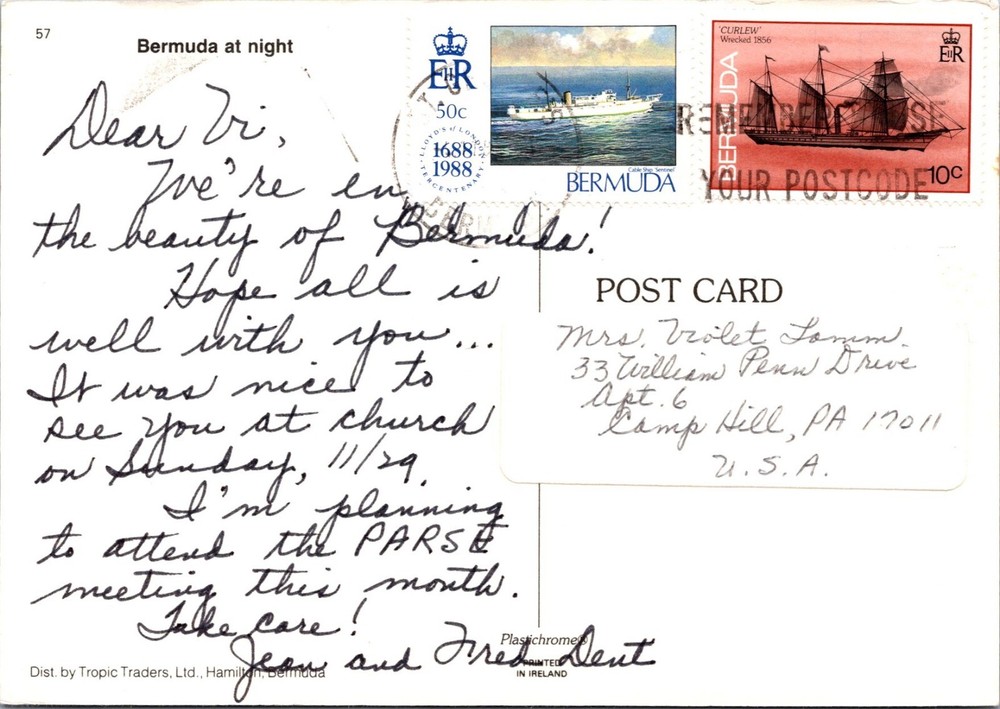 Bermuda 1988 - Hamilton - PPC - J8456